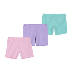 THREE-PACK BIKE SHORTS PINK/PURPLE/GREEN