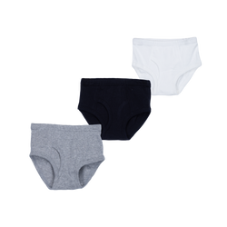 THREE-PACK BRIEFS WHITE/GRAY/BLACK