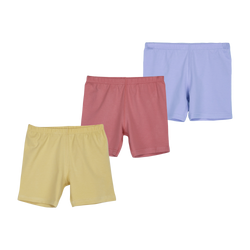 THREE-PACK BIKE SHORTS YELLOW/MAUVE/LILAC