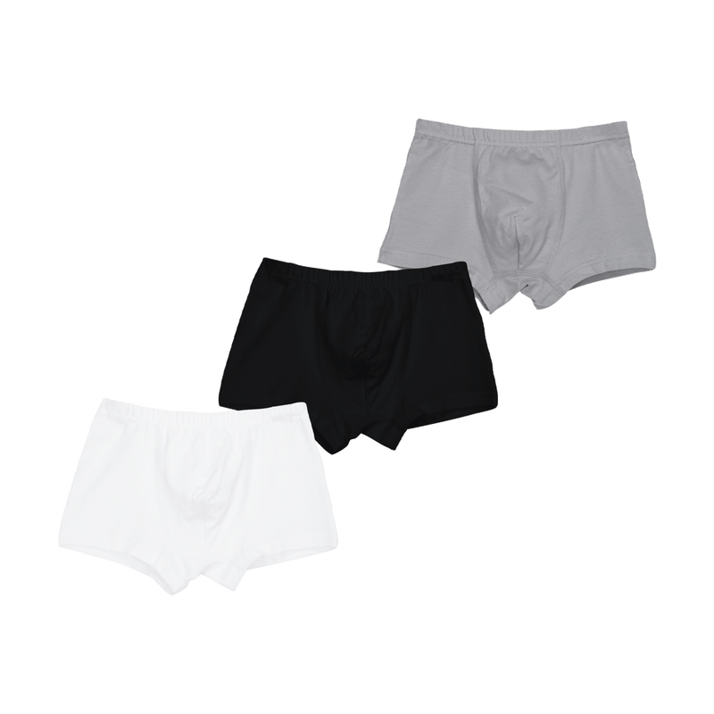 THREE-PACK BOXERS WHITE/GRAY/BLACK