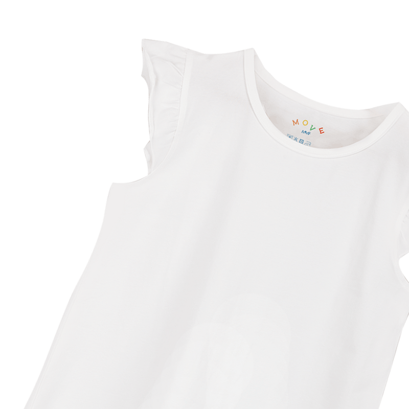 THREE-PACK DRESS WITH RUFFLE SLEEVES WHITE/BEIGE/GRAY
