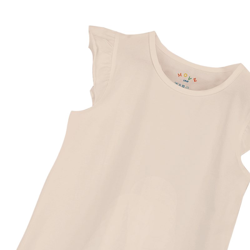 THREE-PACK DRESS WITH RUFFLE SLEEVES WHITE/BEIGE/GRAY
