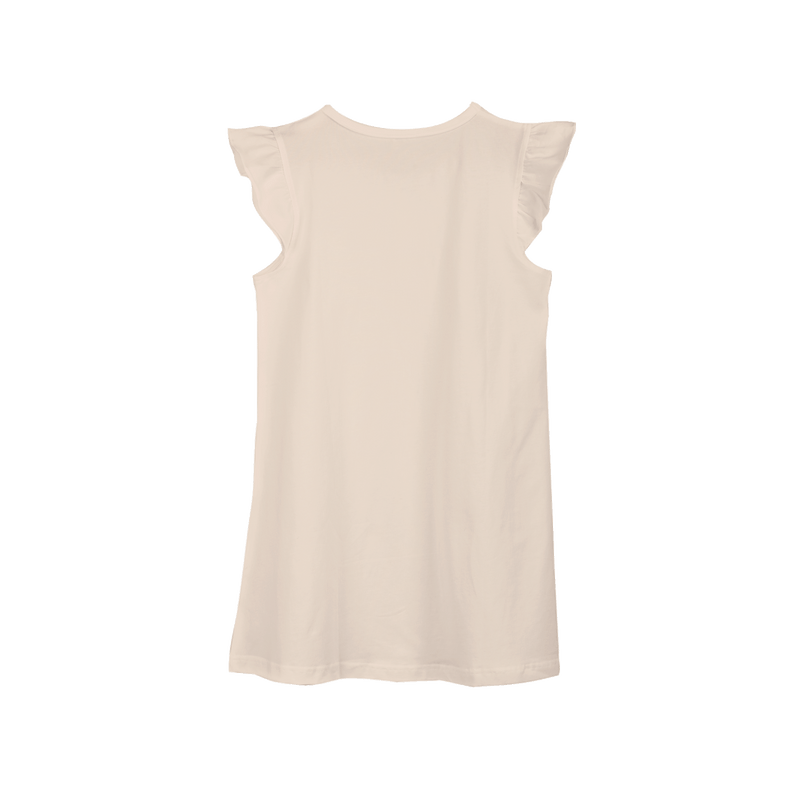 THREE-PACK DRESS WITH RUFFLE SLEEVES WHITE/BEIGE/GRAY