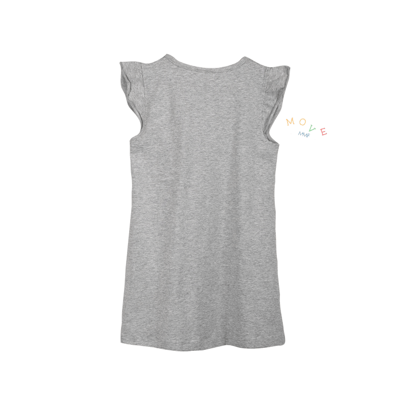 THREE-PACK DRESS WITH RUFFLE SLEEVES WHITE/BEIGE/GRAY