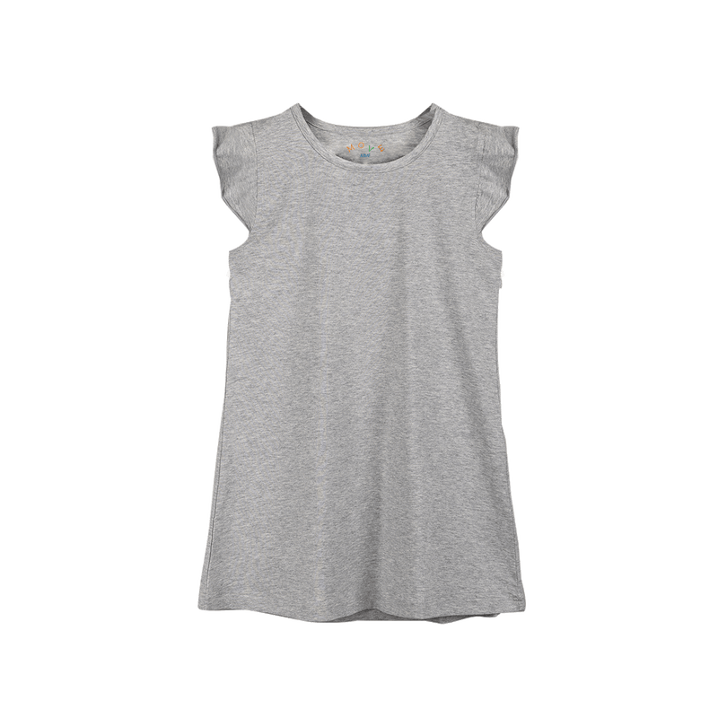 THREE-PACK DRESS WITH RUFFLE SLEEVES WHITE/BEIGE/GRAY