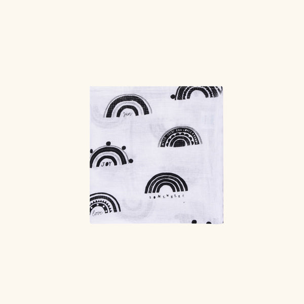 M05 BW Rainbows Muslin Wrap/Swaddle