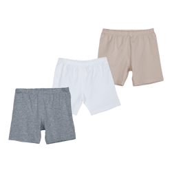 THREE-PACK BIKE SHORTS WHITE/BEIGE/GRAY