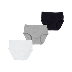 THREE-PACK BRIEFS WHITE/GRAY/BLACK
