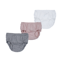 THREE-PACK UNDIES WHITE/GRAY/PINK