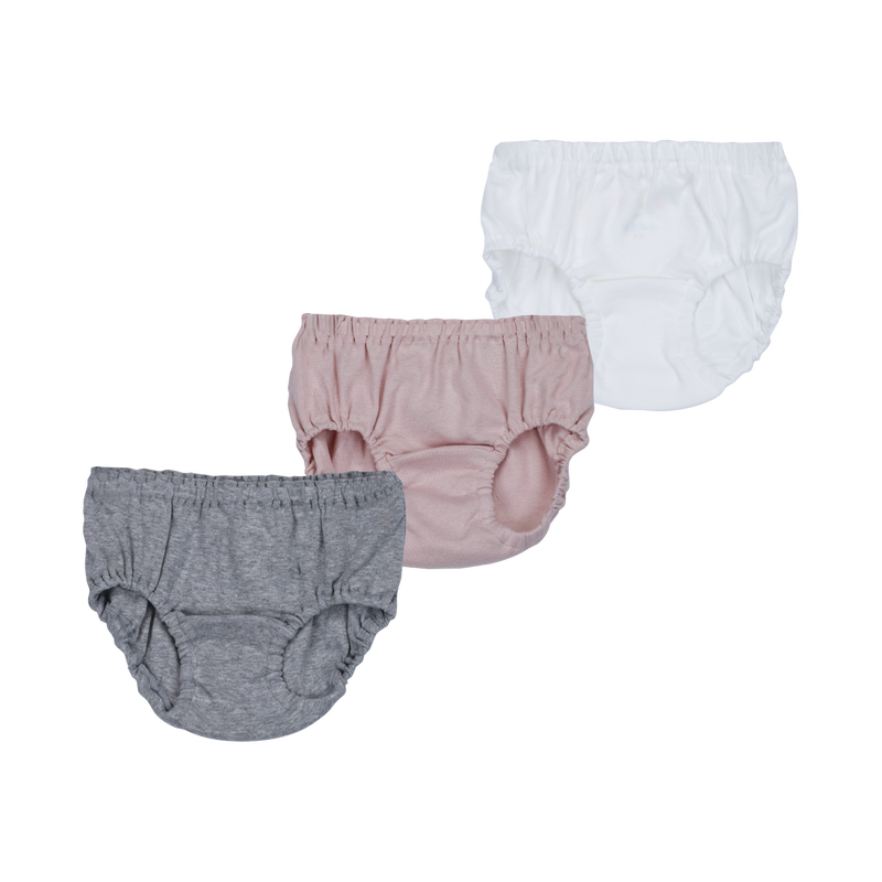 THREE-PACK UNDIES WHITE/GRAY/PINK