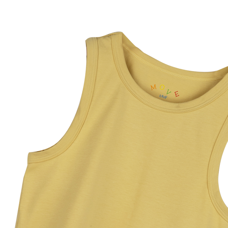PLAIN TANK TOP AND SHORTS SET Yellow