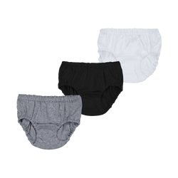 THREE-PACK BRIEFS WHITE/GRAY/BLACK