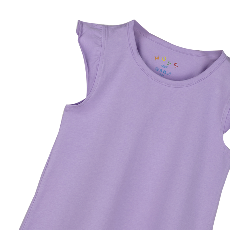 THREE-PACK DRESS WITH RUFFLE SLEEVES PINK/PURPLE/GREEN