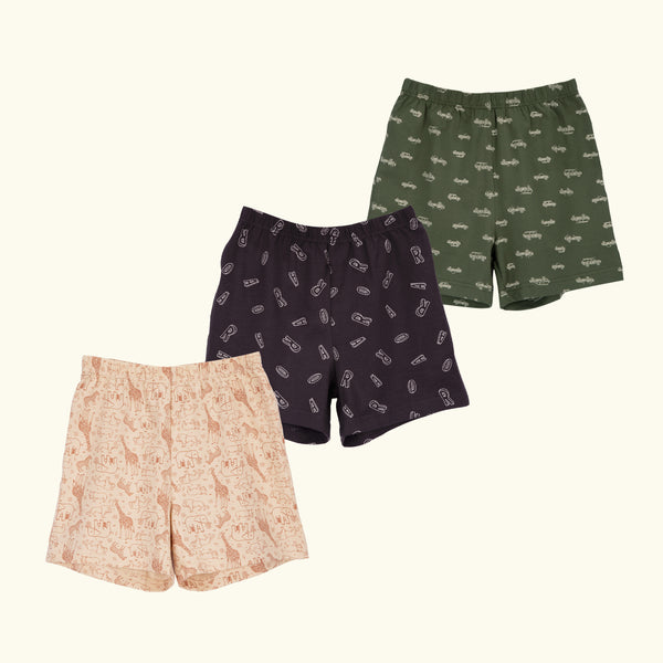 SAFARI THREE-PACK SHORTS